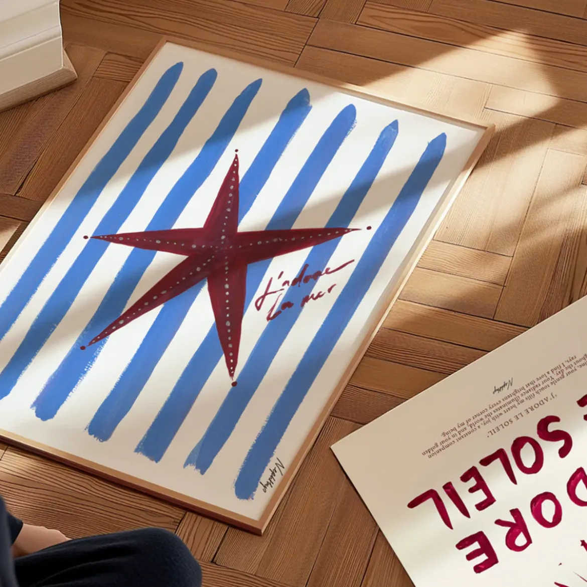 Affiche A3 J'adore La Mer - Étoile de Mer