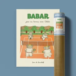 Affiche Babar Babar joue au tennis avec Céleste