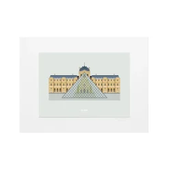 Affiche Le Duo Archi Musée du Louvre - 22 cm x 22 cm