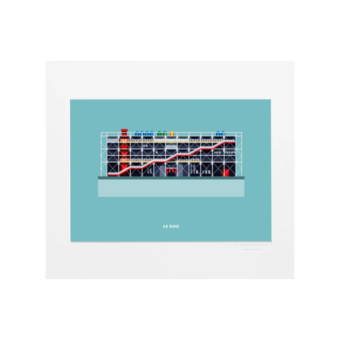 Affiche Le Duo Archi Musée Pompidou France - 22 x 22 cm