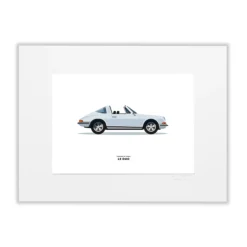 Affiche Le duo Porsche 911 Targa Blanche - 30 x 40 cm