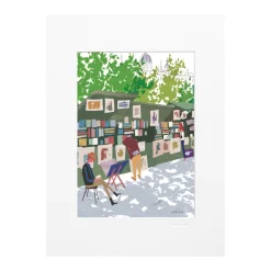 Affiche Paris Bouquinistes - Why LA? Pourquoi Paris ? - 22 x 22 cm