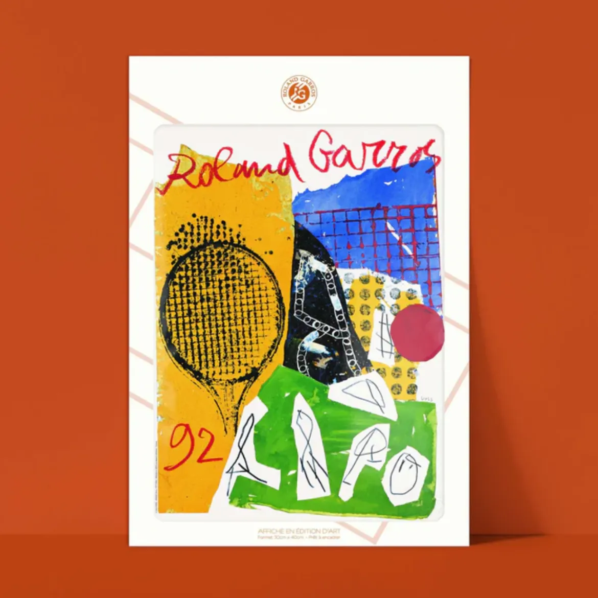 Affiche Roland-Garros 1992 - Jan Voss - 30 x 40 cm