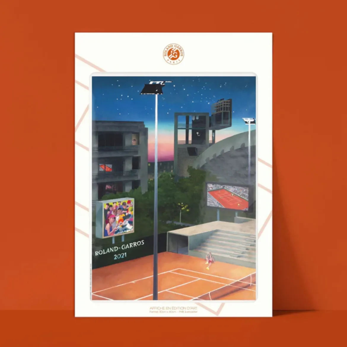 Affiche Roland-Garros 2021 - Jean Claracq - 30 x 40 cm