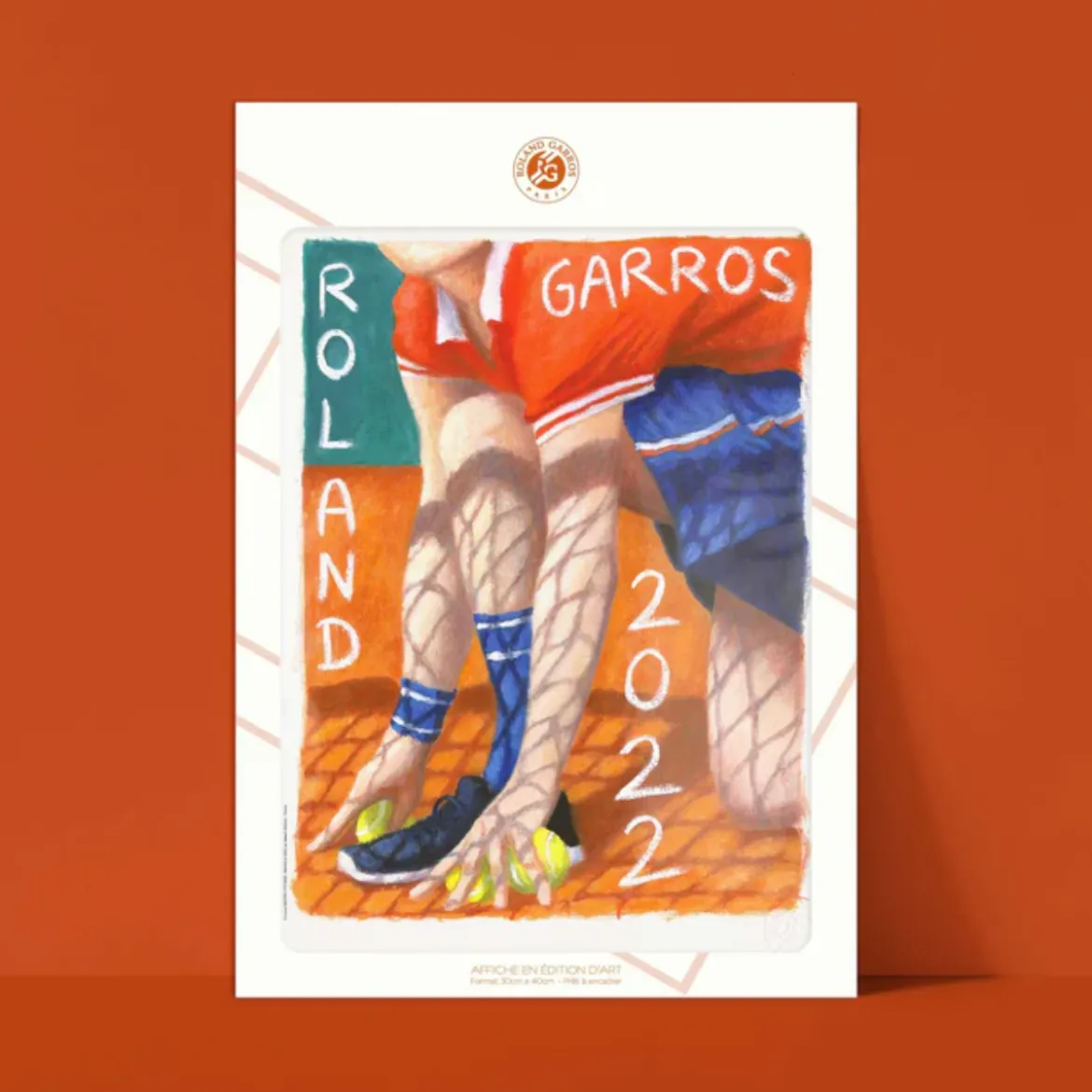 Affiche Roland-Garros 2022 - Louise Sartor - 30 x 40 cm