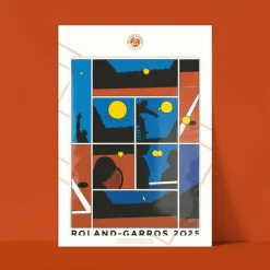 Affiche Roland-Garros 2025 - Marc-Antoine Mathieu - 30 x 40 cm