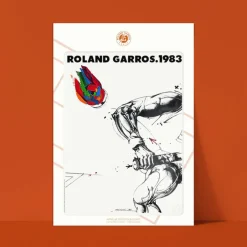 Affiche Roland-Garros 1983 - Vladimir Velickovic - 30 x 40 cm