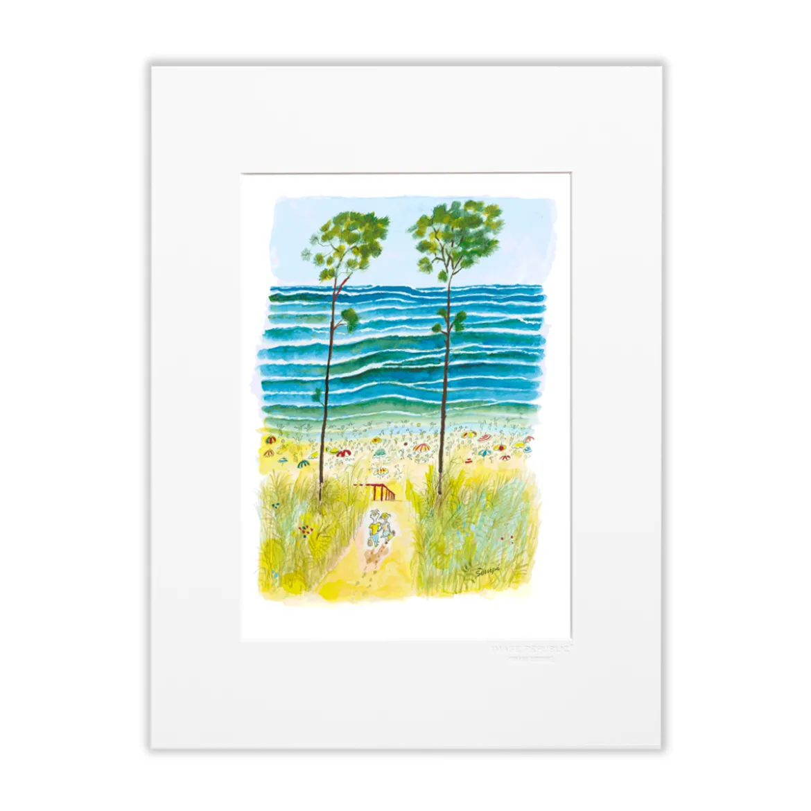 Affiche Sempé Océan Couple - 30 x 40 cm