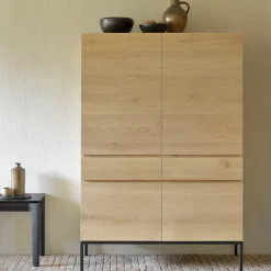 Armoire Ligna en chêne noir - 4 Portes, 2 Tiroirs