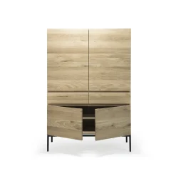 Armoire Ligna en chêne noir - 4 Portes, 2 Tiroirs