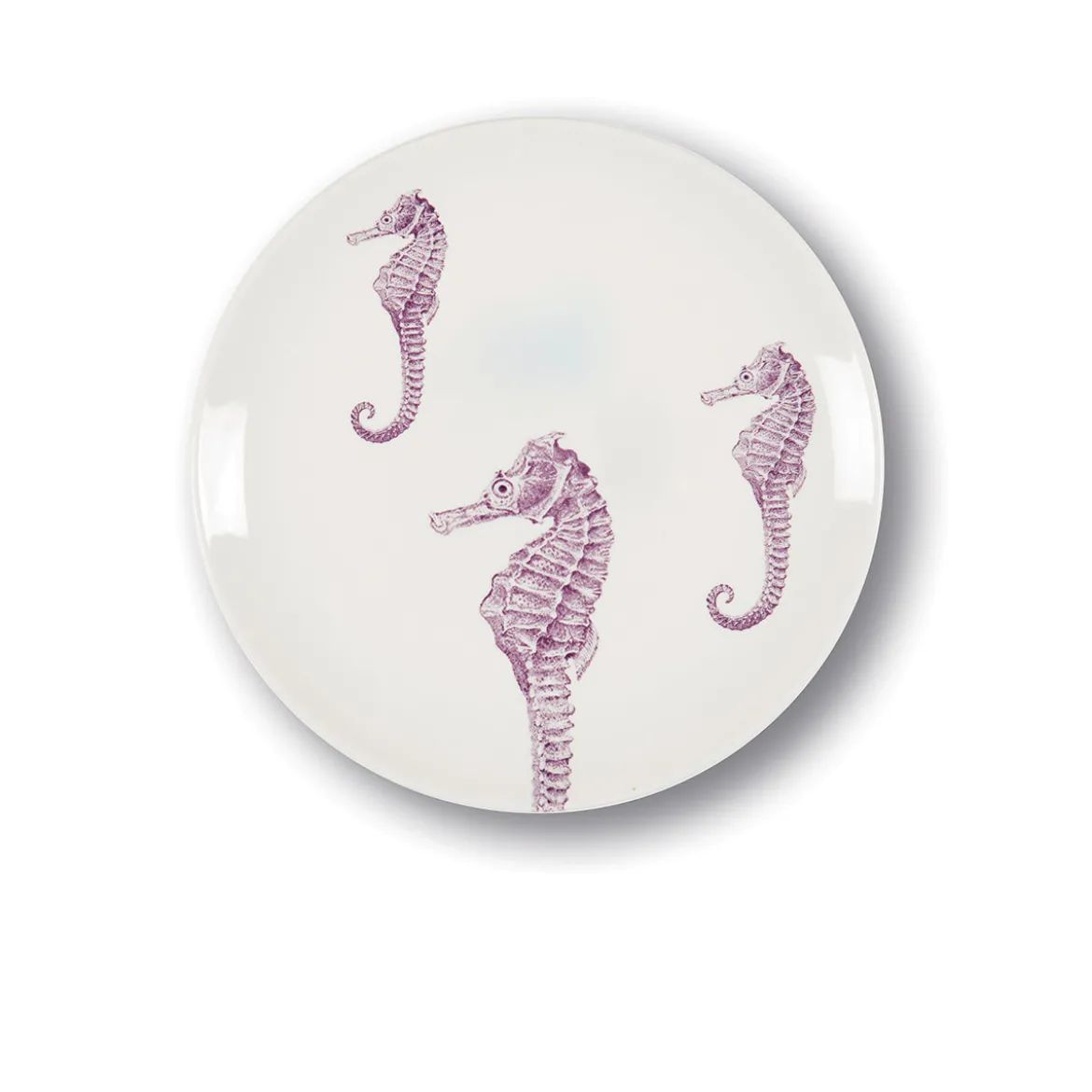 Assiette à dessert Hippocampes en porcelaine - Ø 21 cm