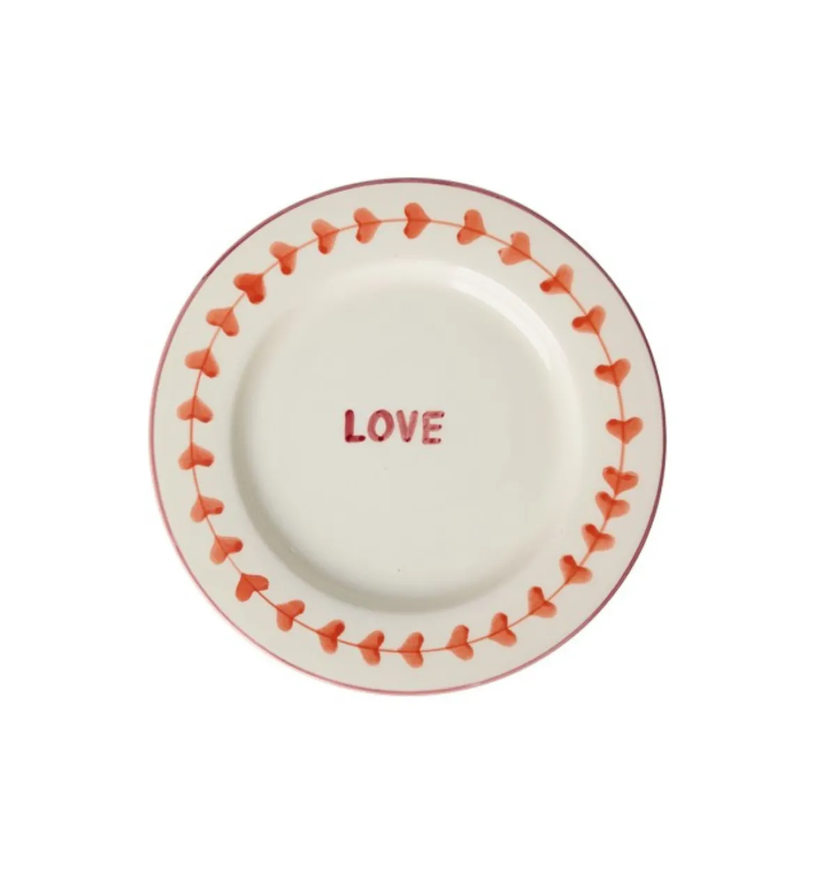 Assiette plate Love en céramique