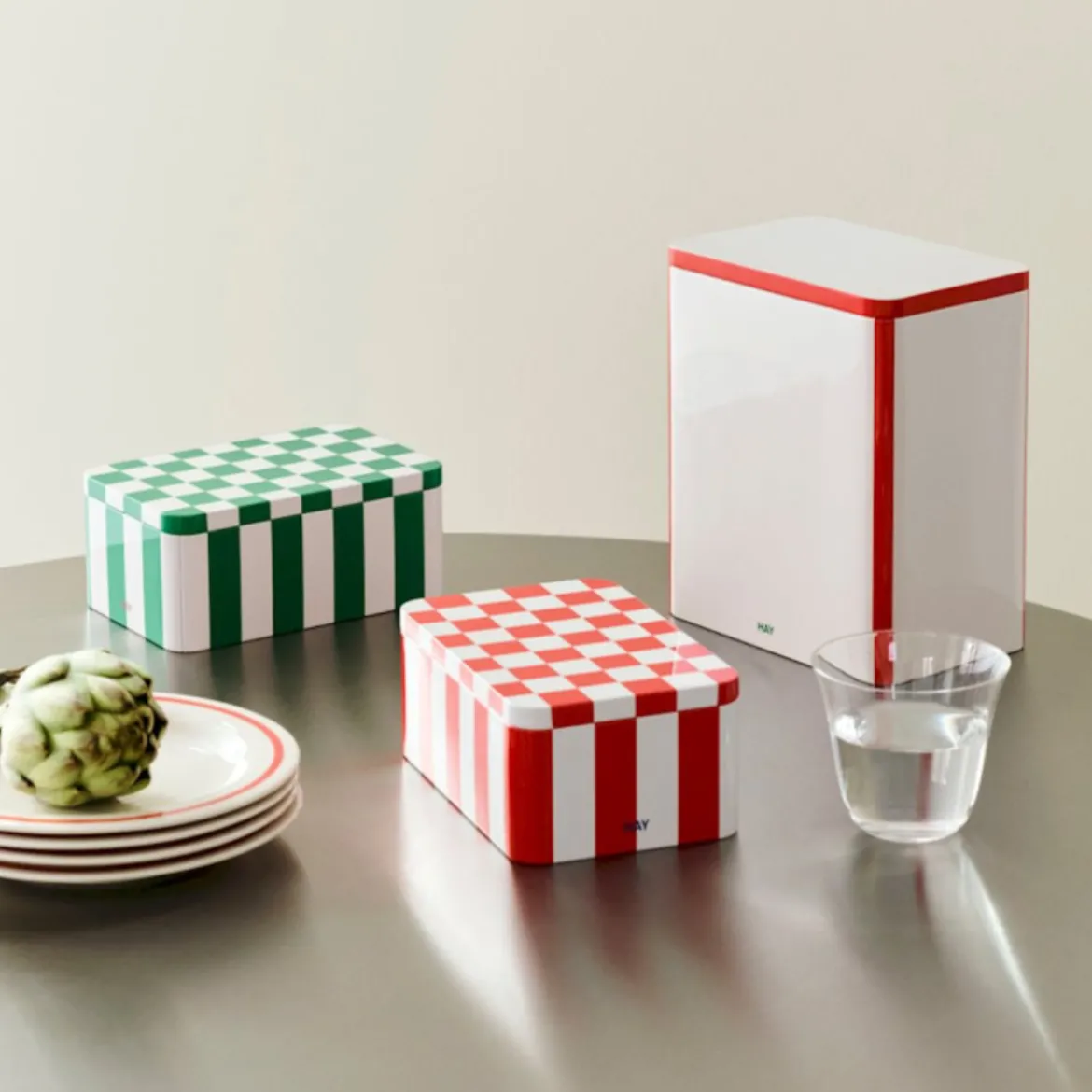 Boîte Tin L - Rouge et Blanc