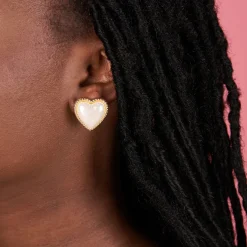 Boucles d'oreilles Coeur en Perle
