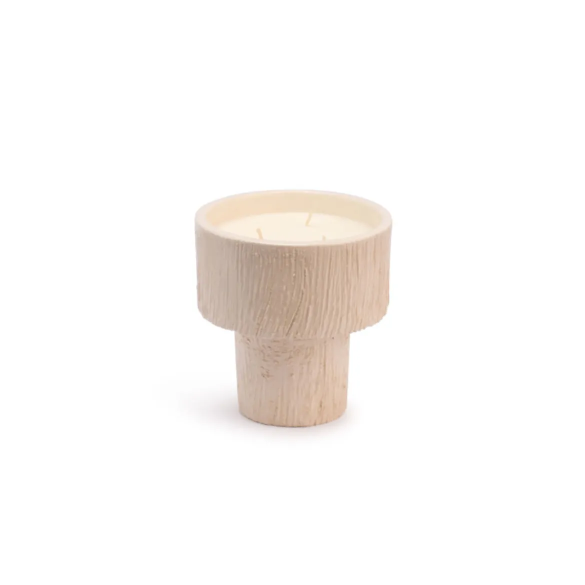 Bougie Coupe Striée Fleur d'orangée - Blanc