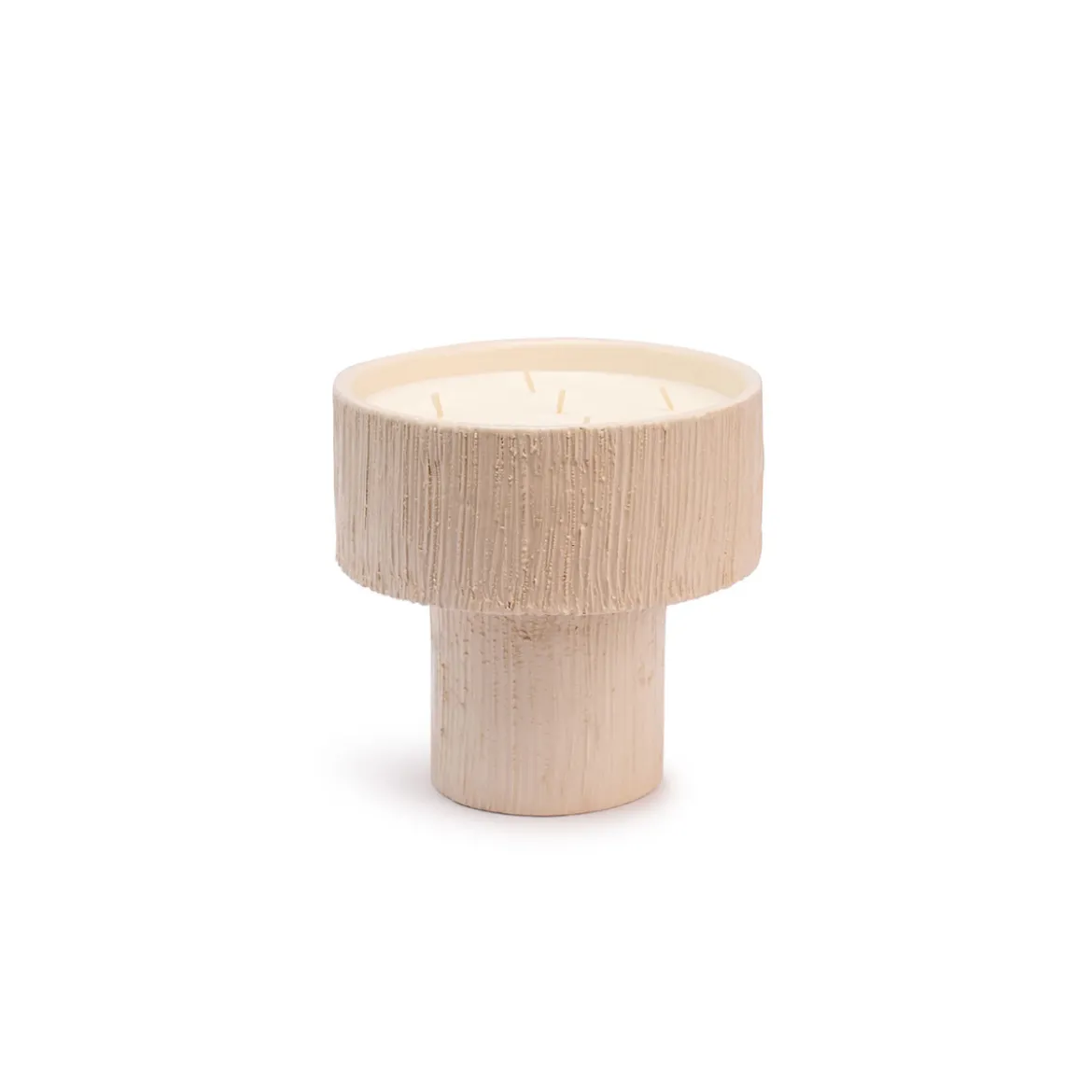 Bougie Coupe Striée Fleur d'orangée - Blanc