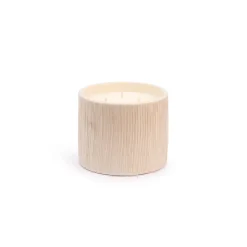 Bougie Céramique Striée Fleur d'Oranger - White
