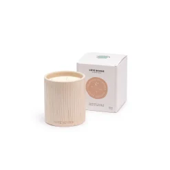 Bougie Céramique Striée Fleur d'Oranger - White