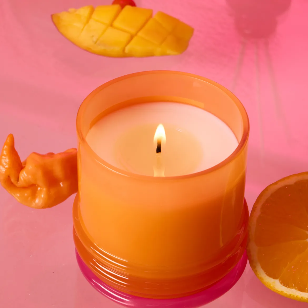 Bougie Stacked Orange and Hot Pink - Infrared Mango