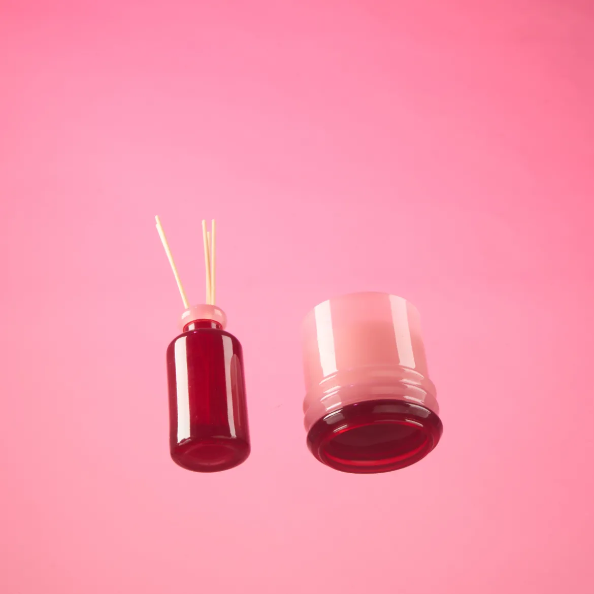 Bougie Stacked Pink and Red - Saffron Rose