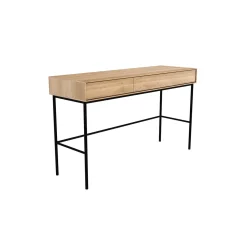 Bureau Whitebird en chêne verni - 2 Tiroirs