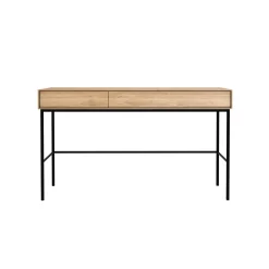 Bureau Whitebird en chêne verni - 2 Tiroirs