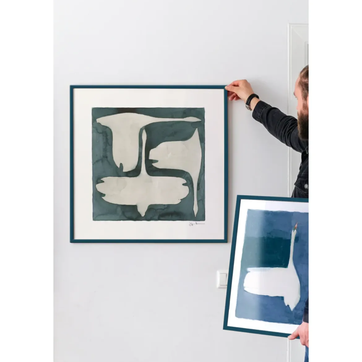 Cadre Bois Chêne - Petrol Blue