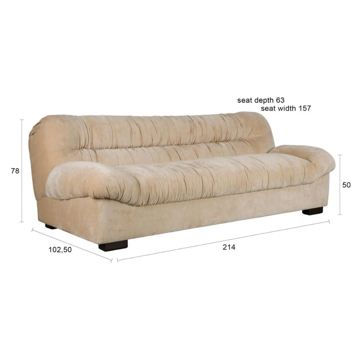 Canapé Douglas - Velours Beige