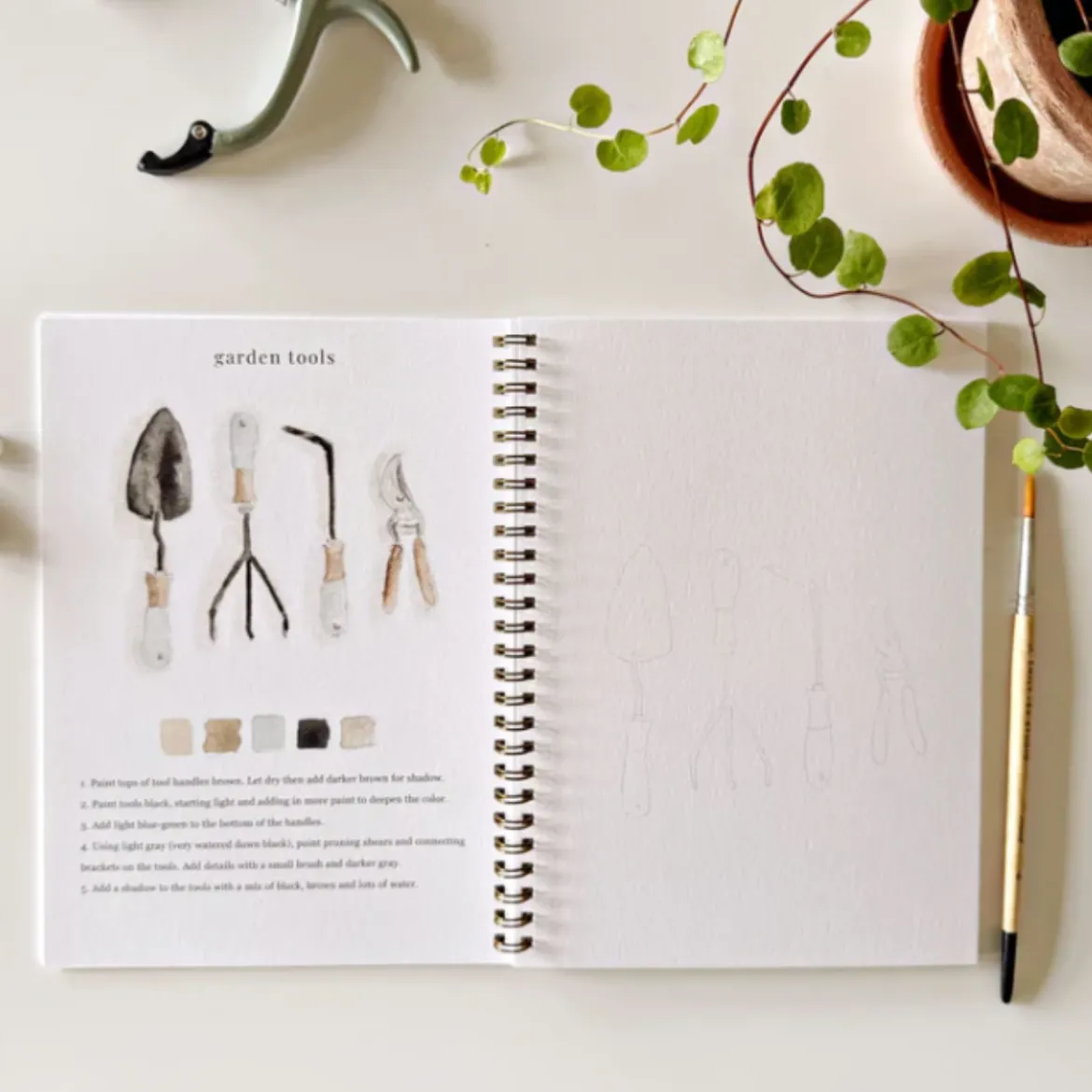 Carnet d'aquarelle - Garden