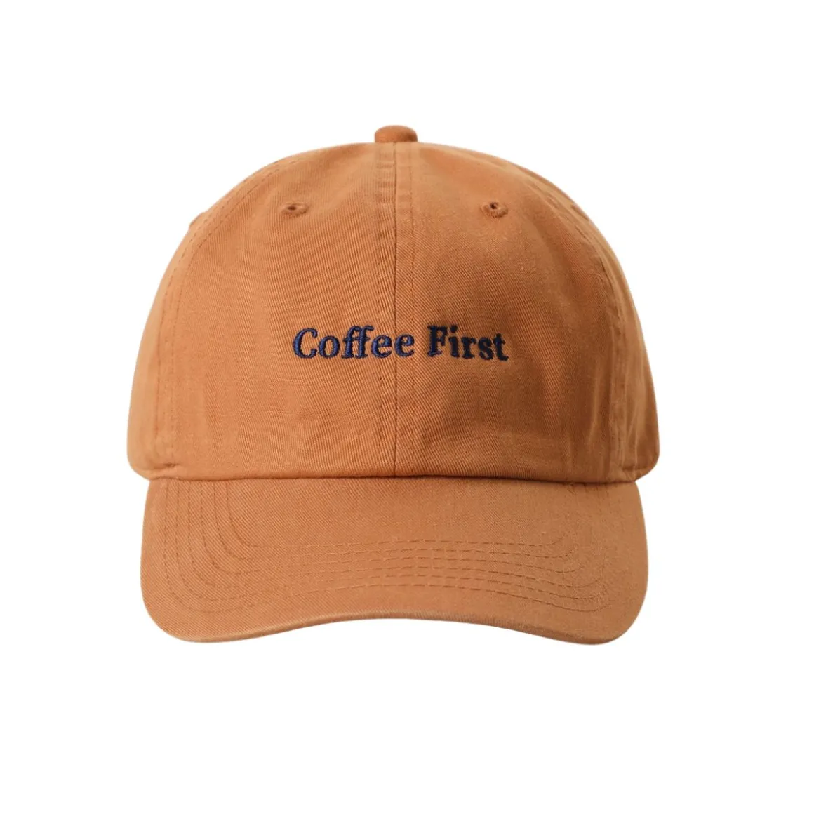 Casquette Baseball Brodée Coffee First - Cuivre