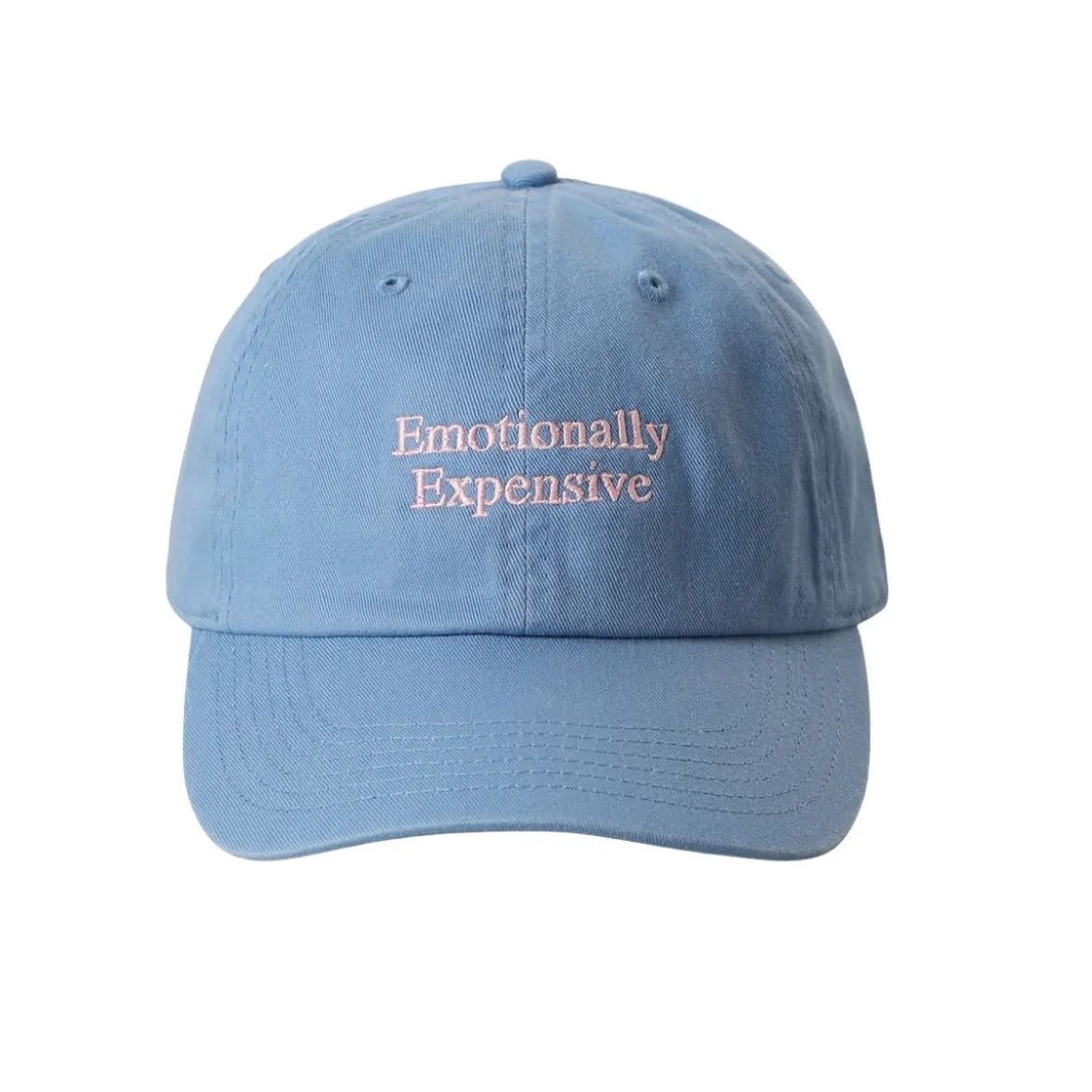 Casquette Baseball Brodée Emotionally Expensive - Bleu Ciel