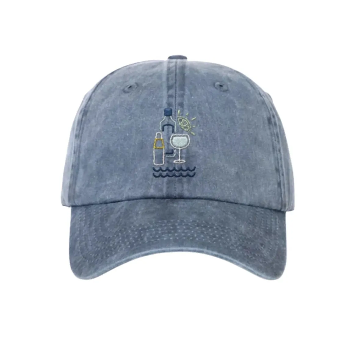 Casquette Brodée Gin To des Vacances - Bleu Vintage