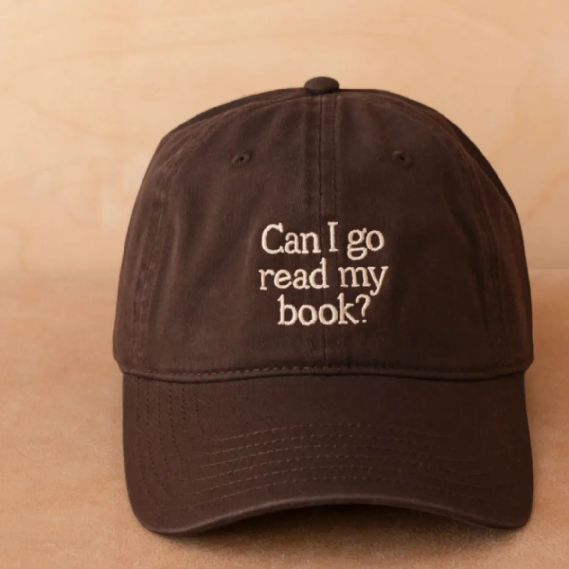 Casquette - Can I Go Read My Book - Marron Foncé