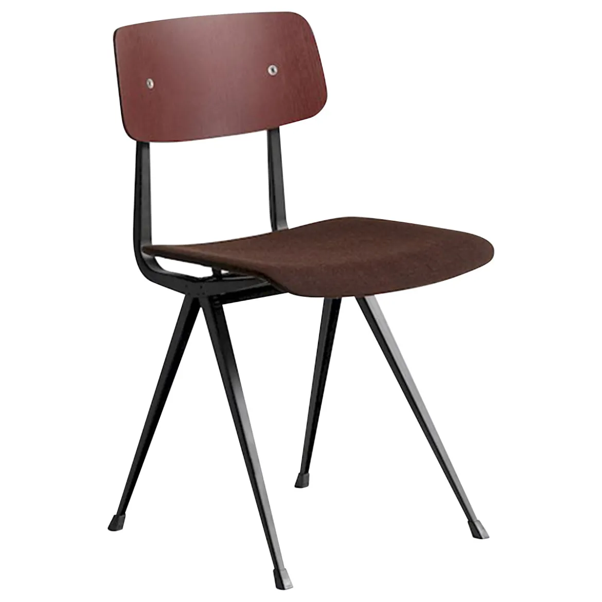 Chaise Result Noir - Rouge Brique - Chêne Laqué