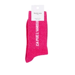 Chaussettes Ça Pue l'Amour Paillettes 36/40 - Rose