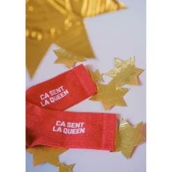 Chaussettes ça sent la queen - 36/40 - Rouge paillettes