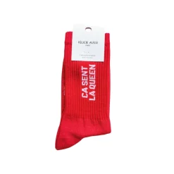 Chaussettes ça sent la queen - 36/40 - Rouge paillettes
