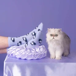 Chaussettes Chat Noir & Blanc - Violet