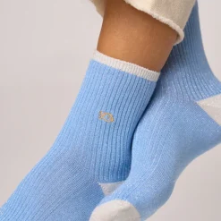 Chaussettes Coton Peigné Vintage - Bleu