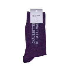 Chaussettes de la flemme - 36/40 - Violet paillettes