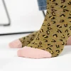 Chaussettes Léopard Pailletées - Vert Olive