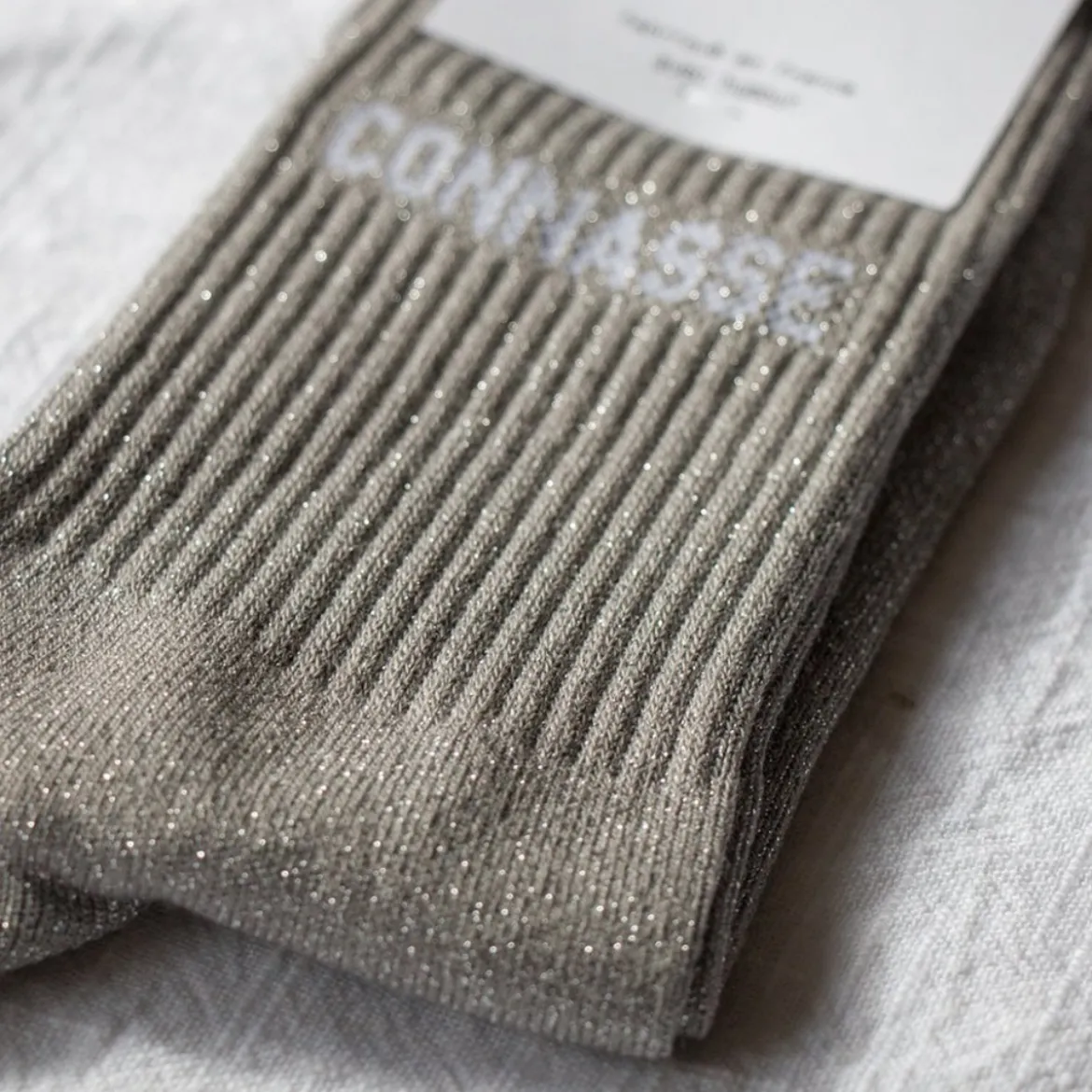 Chaussettes Paillettes Connasse 36/40 - Gris