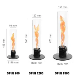 Cheminée / Feu de table Spin Air 900 - 19 cm Ø 9 cm x 40,5cm - All black