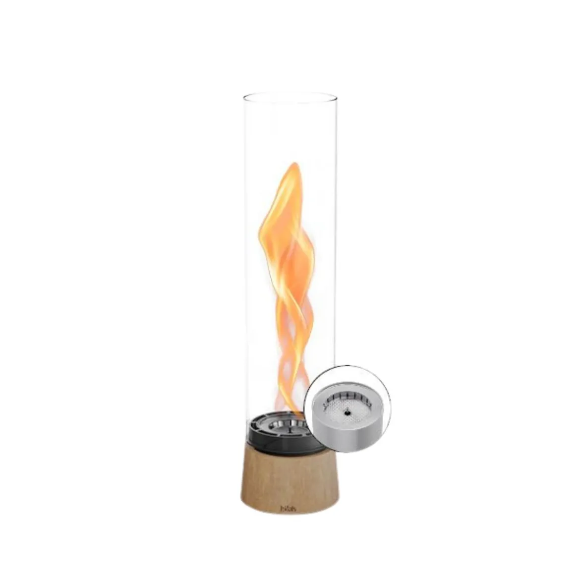 Cheminée / Feu de table Spin Air 900 - Ø 10.6 x 40.5 cm - Chêne
