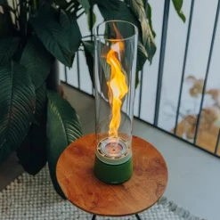 Cheminée / Feu de table Spin Air 900 - Ø 10.6 x 40.5 cm - Émail Vert