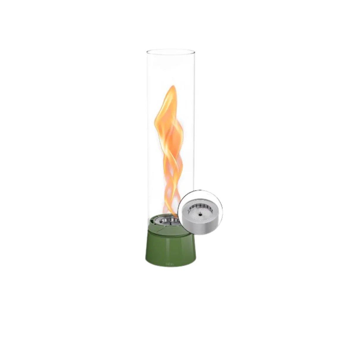 Cheminée / Feu de table Spin Air 900 - Ø 10.6 x 40.5 cm - Émail Vert