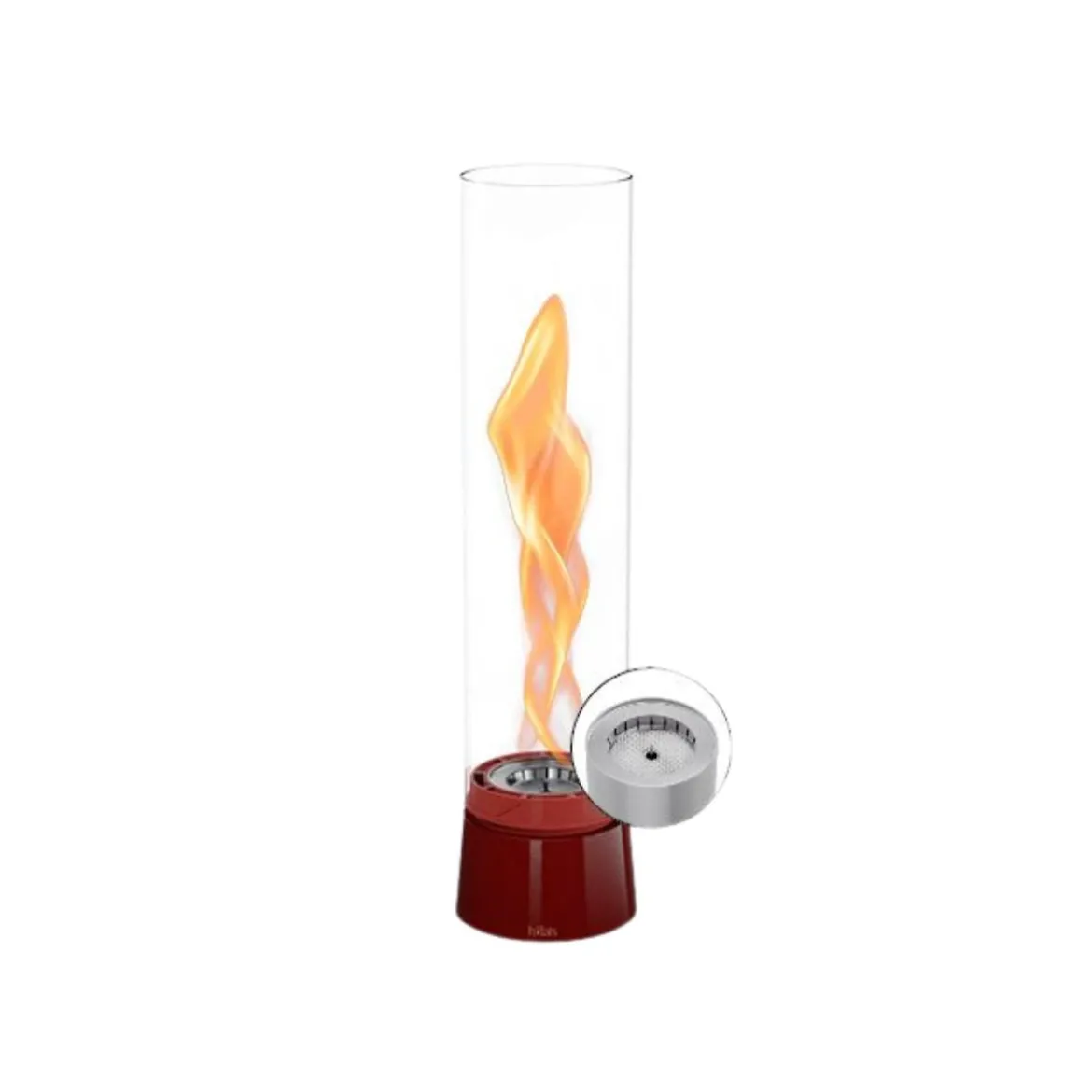 Cheminée / Feu de table Spin Air 900 - Ø 10.6 x 40.5 cm - Émail Rouge