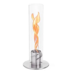 Cheminée / Feu de table Spin 900 - Ø 19 x 40.5 cm - Argent