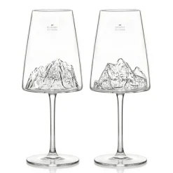 Coffret 2 Verres à vin topographic Mont Blanc & Everest