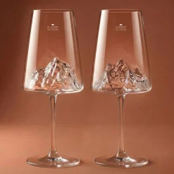 Coffret 2 Verres à vin topographic Mont Blanc & Everest